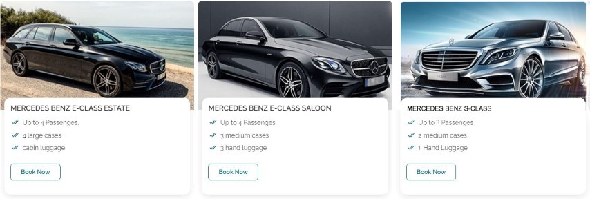 Mercedes Benz Vehicles: E-Class Estate, E-Class Saloon, S-Class
