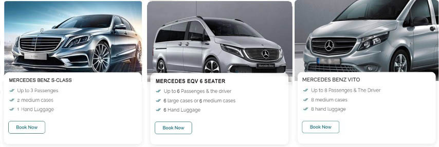 Mercedes Benz Vehicles: S-Class, ESQ 6 Seater, Vito